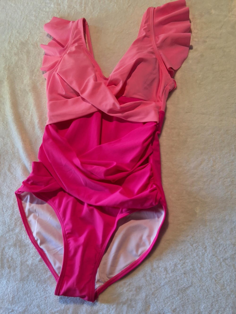 Pink Ruffled One-Piece Swimsuit - Picture 3 of 6